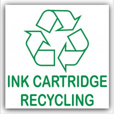 1 x Ink Cartridge Recycling Bin Adhesive Sticker-Recycle Logo Sign-Environment Label